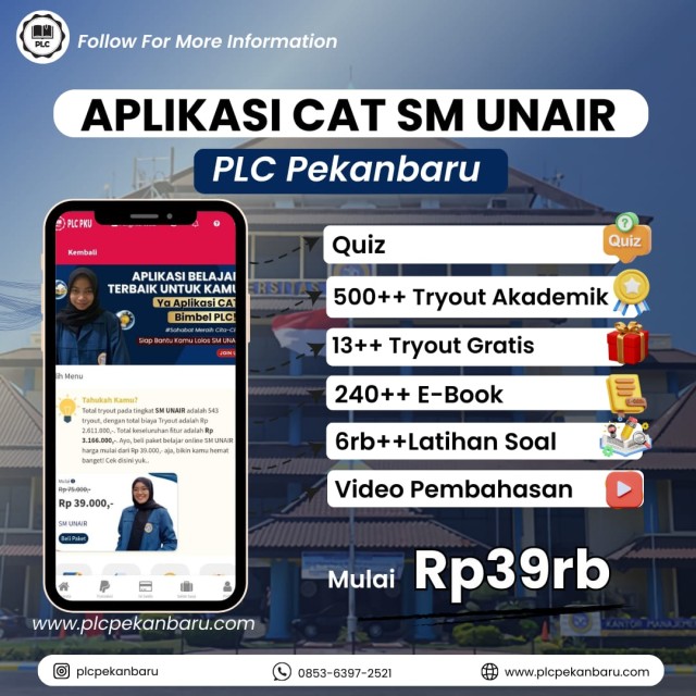 PAKET BELAJAR ONLINE SM UNAIR 2026 SPESIAL APLIKASI CAT SM UNAIR 12 BULAN