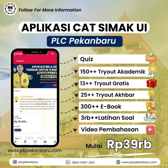 PAKET BELAJAR ONLINE SIMAK UI 2026 SPESIAL APLIKASI CAT SIMAK UI  12 BULAN