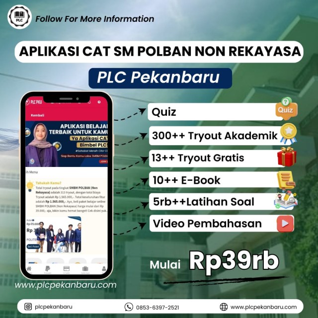 PAKET BELAJAR ONLINE SMBM POLBAN (NON REKAYASA) 2026 SPESIAL APLIKASI CAT SMBM POLBAN (NON REKAYASA)