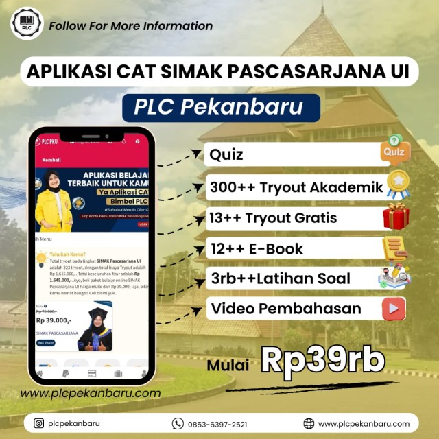 PAKET BELAJAR ONLINE SIMAK PASCASARJANA UI 2026 SPESIAL APLIKASI CAT SIMAK PASCASARJANA UI 12 BULAN