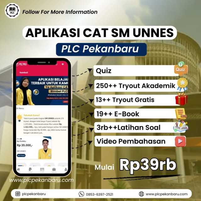 PAKET BELAJAR ONLINE SM UNNES 2026 SPESIAL APLIKASI CAT SM UNNES 12 BULAN