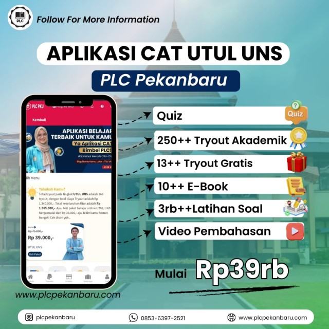 PAKET BELAJAR ONLINE UTUL UNS 2026 SPESIAL APLIKASI CAT UTUL UNS 12 BULAN