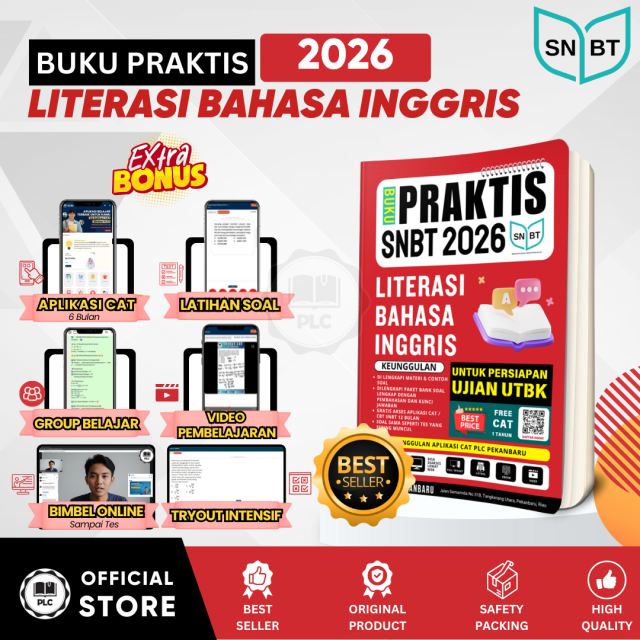 Buku UTBK 2026 - Praktis Materi & Bank Soal Literasi Bahasa Inggris Tes UTBK SNBT 2026