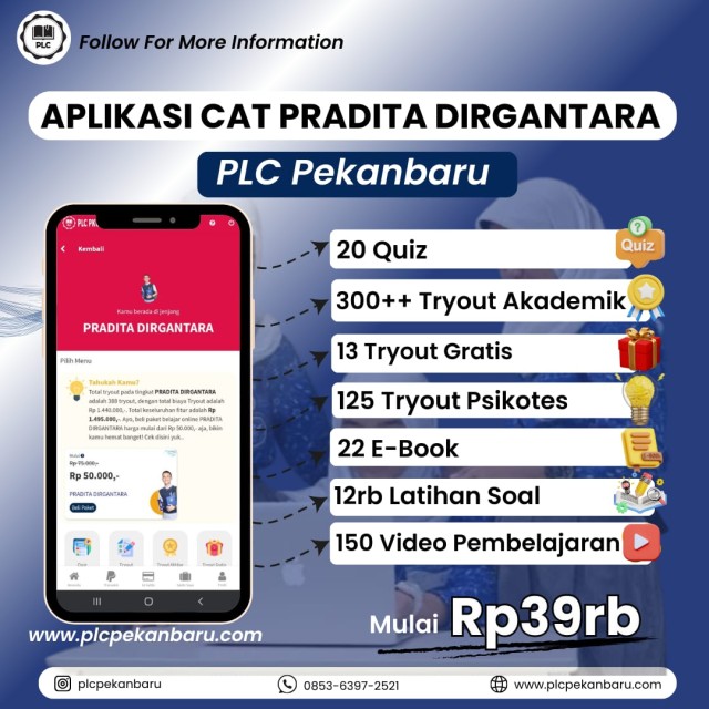 PAKET BELAJAR ONLINE PRADITA DIRGANTARA 2026 SPESIAL APLIKASI CAT PRADITA DIRGANTARA 3 BULAN