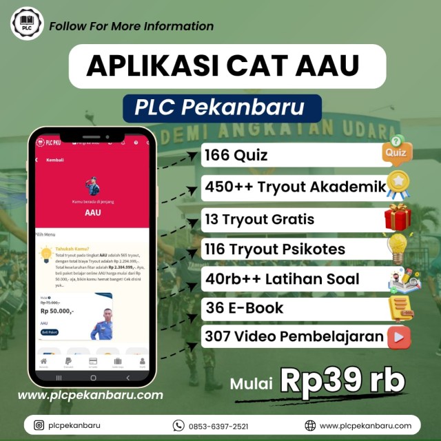 PAKET BELAJAR ONLINE AAU 2026 SPESIAL APLIKASI CAT AAU