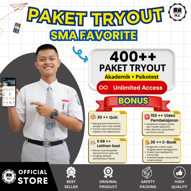 PAKET BELAJAR ONLINE SMA FAVORIT 2026 SPESIAL APLIKASI CAT SMA FAVORIT