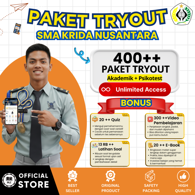 PAKET BELAJAR ONLINE KRIDA NUSANTARA 2026 SPESIAL APLIKASI CAT KRIDA NUSANTARA 3 BULAN