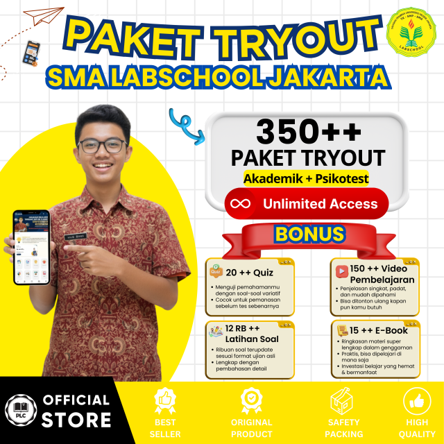 PAKET BELAJAR ONLINE SMA LABSCHOOL JAKARTA  2026 SPESIAL APLIKASI CAT SMA LABSCHOOL JAKARTA 12 BULAN