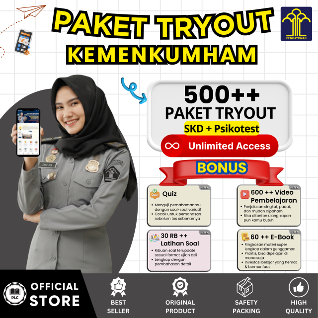 PAKET BELAJAR ONLINE KEMENKUMHAM 2026 SPESIAL APLIKASI CAT KEMENKUMHAM