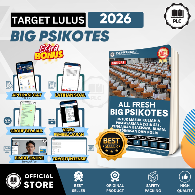 Buku Psikotes 2026 - Modul Psikotes Tes BUMN Kedinasan dan POLRI, Masuk Kuliah dan Pascasarjana