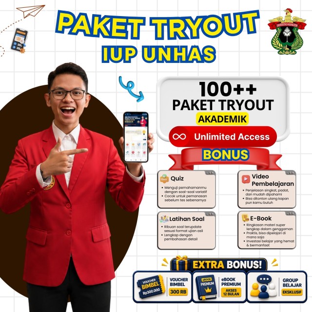 PAKET TRYOUT IUP UNHAS 2026