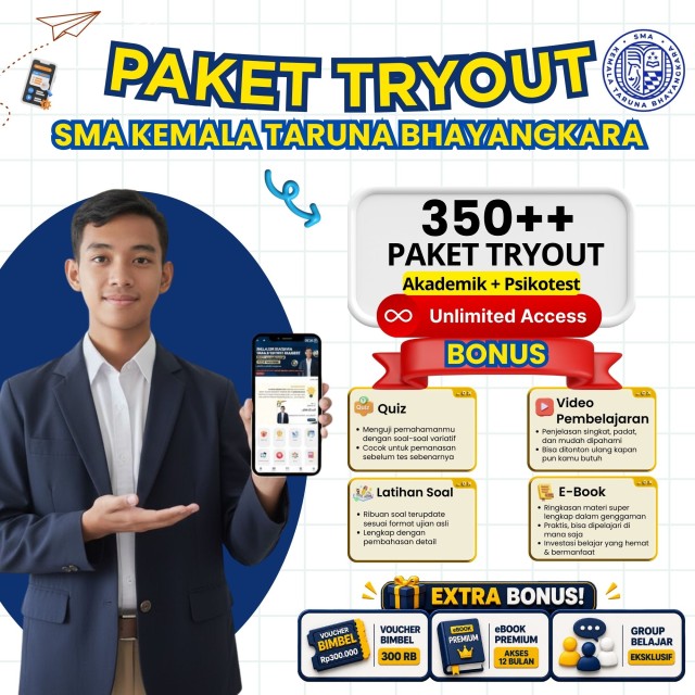 PAKET TRYOUT SMA  KEMALA TARUNA BHAYANGKARA