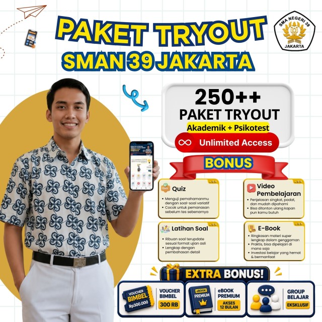 PAKET TRYOUT SMAN 39 JAKARTA