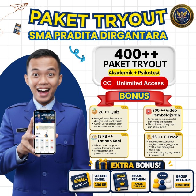 PAKET TRYOUT PRADITA DIRGANTARA 2026