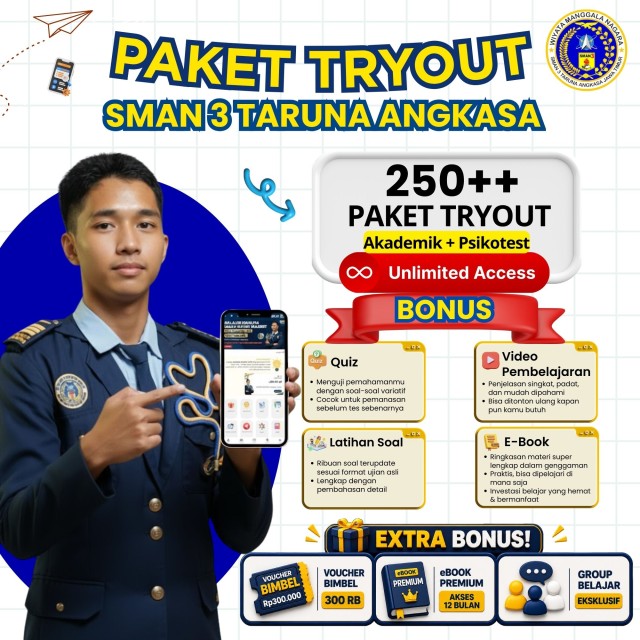 PAKET TRYOUT SMAN 3 TARUNA ANGKASA MADIUN