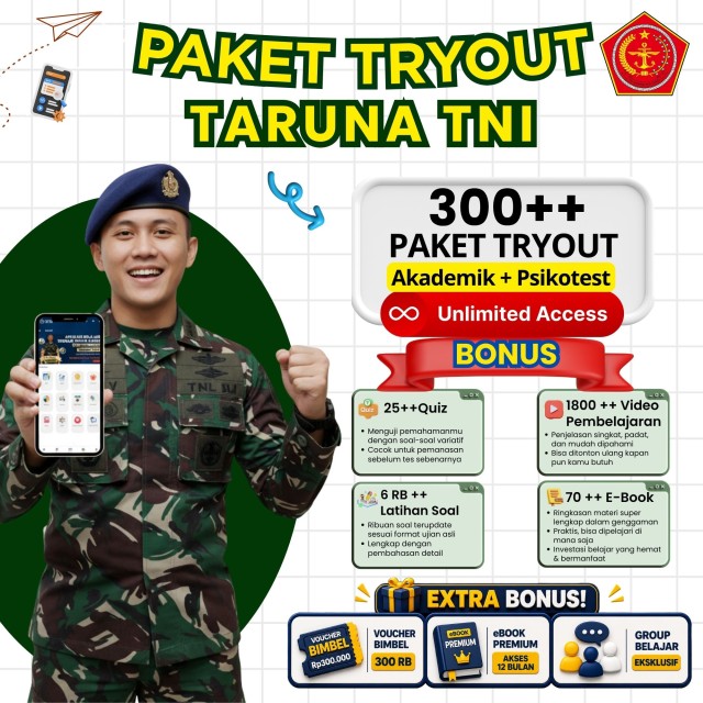 PAKET TRYOUT TARUNA TNI  2026 SPESIAL