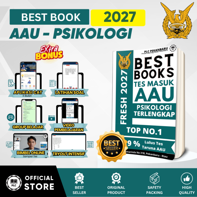 Buku Tes  AAU - Materi & Bank Soal Psikotes Tes Masuk AAU 2026/2027