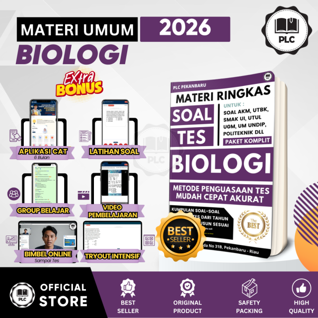 PLC - Buku Biologi 2026 Bank Soal Tes Biologi Untuk Persiapan Tes UMUM Modul Tes Biologi 2026