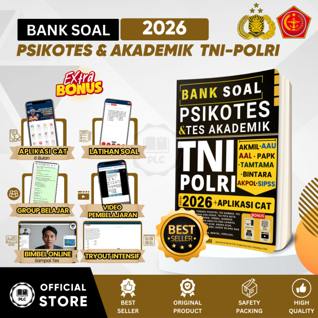 PLC - Buku TNI 2026 Bank Soal Tni Polri PA PK PAPK TNI 2026 Psikotes dan Akademik Buku TNI POLRI