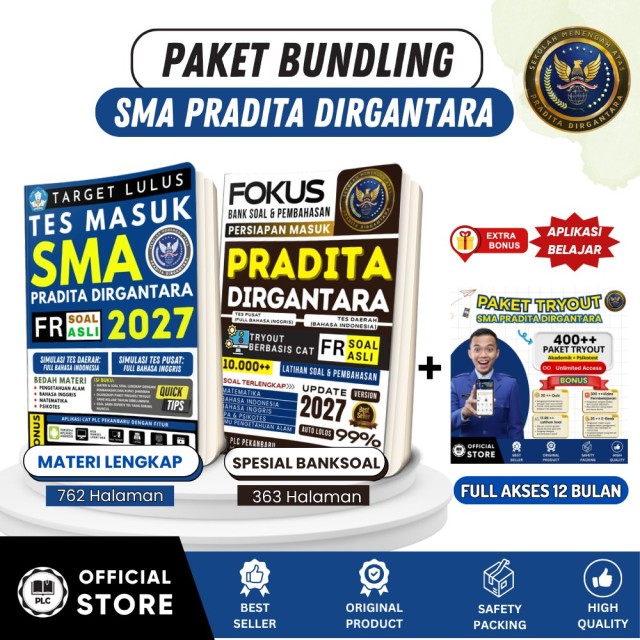Buku Tes SMA Pradita Dirgantara 2027 - Materi & Bank Soal Lengkap Persiapan Masuk SMA Pradita Dirgan