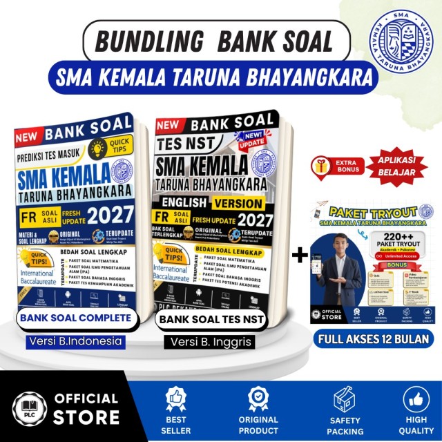Bank Soal Tes Masuk SMA Kemala Taruna Bhayangkara 2027 Bundling Bahasa Indonesia + Versi Bahasa Ingg